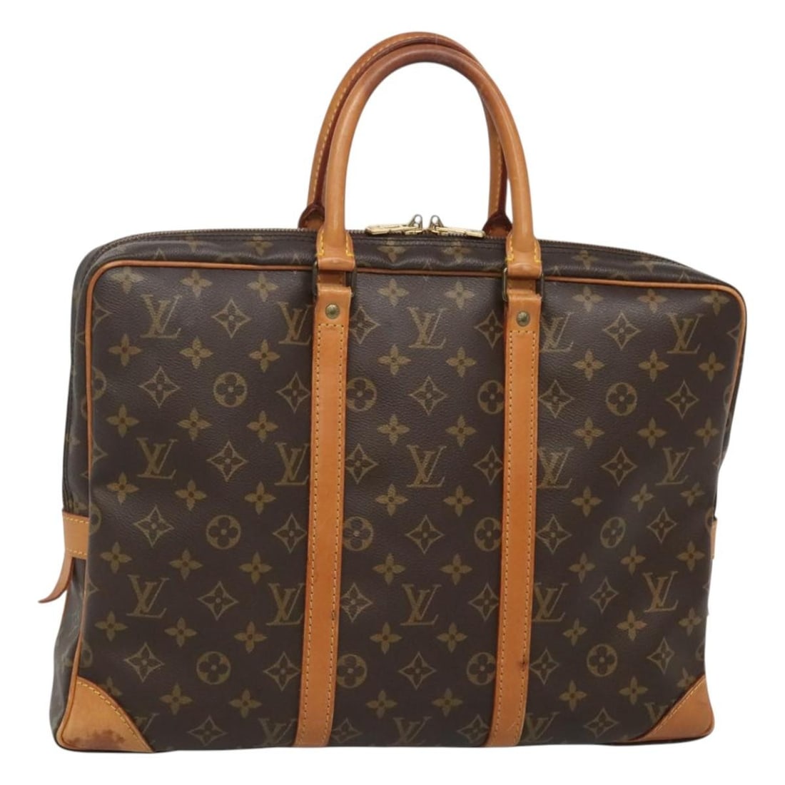 LOUIS VUITTON Monogram Porte Documents Voyage Bag M52005 Auth France (1 of 18)