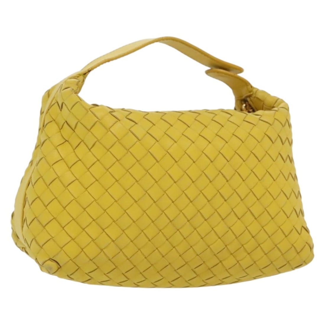 Bottega Veneta Intrecciato Yellow Gold Leather Hand Bag Auth 137677 (1 of 18)