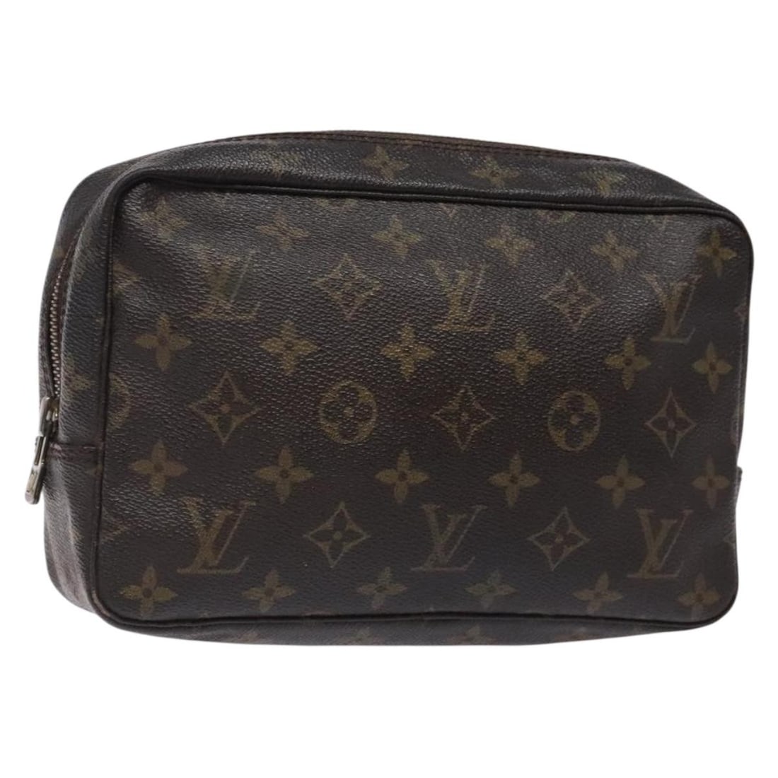 LOUIS VUITTON Monogram Trousse Toilette 23 Clutch Bag M47524 France: LOUIS VUITTON Monogram Trousse Toilette 23 Clutch Bag M47524 France This LOUIS VUITTON Monogram Trousse Toilette 23 Clutch Bag (M47524) is a classic accessory made of durable monogram canvas, embodyin