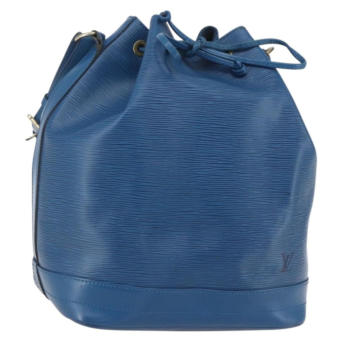 Louis Vuitton Noe Epi Leather Shoulder Bag in Toledo Blue M44005: Louis Vuitton Noe Epi Leather Shoulder Bag in Toledo Blue M44005 This Louis Vuitton Epi Noe shoulder bag features the signature Epi leather in Toledo Blue. The bag is designed with a spacious interior