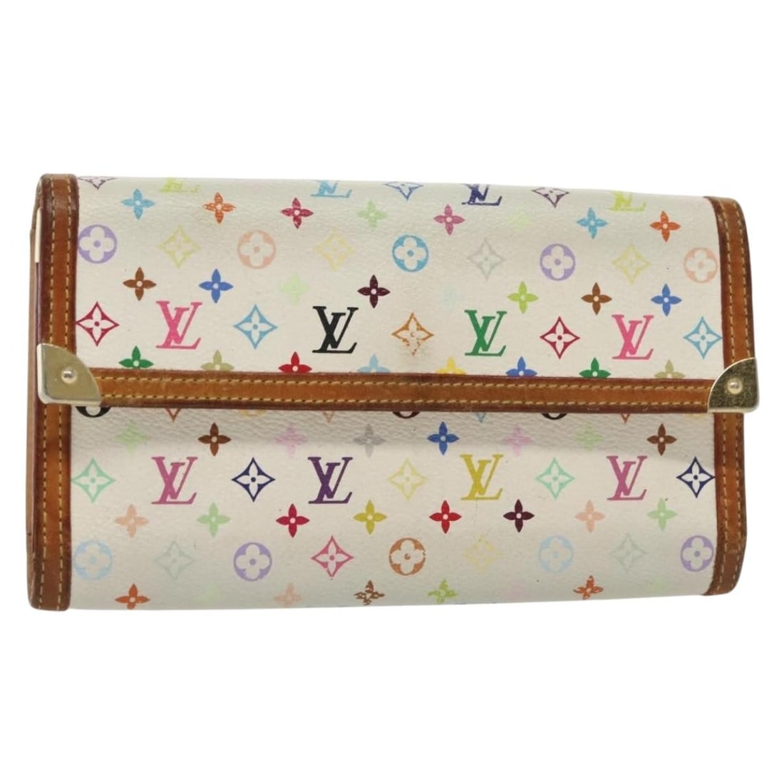 Louis Vuitton Multicolor Porte Tresor International Wallet M92659 White: Louis Vuitton Multicolor Porte Tresor International Wallet M92659 White This authentic Louis Vuitton Multicolor Porte Tresor International Wallet is a stylish long wallet crafted from Monogram Multico