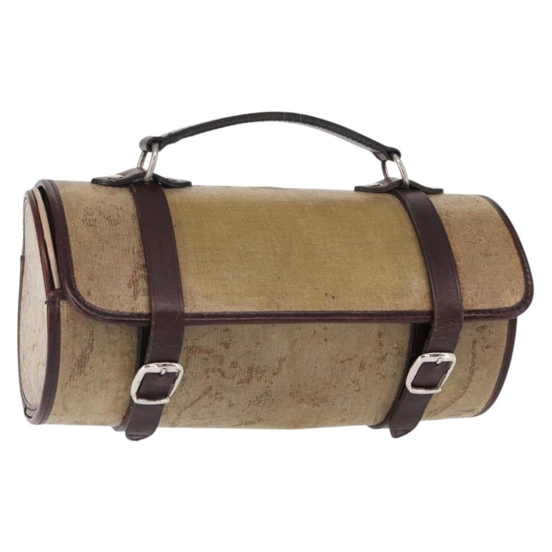 CHANEL Beige Silver Coated Canvas Hand Bag Auth 5188341: CHANEL Beige Silver Coated Canvas Hand Bag Auth 5188341 This CHANEL Hand Bag is crafted from durable coated canvas in a sophisticated beige and silver color combination. With dimensions of approximate