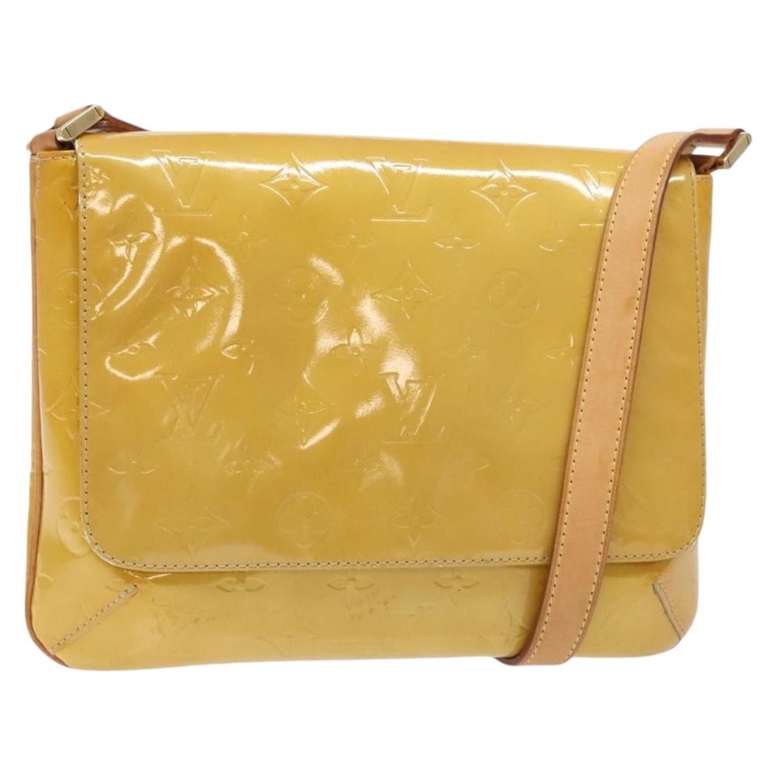 LOUIS VUITTON Monogram Vernis Thompson Street Bag Beige M91301 Patent Leather: LOUIS VUITTON Monogram Vernis Thompson Street Bag Beige M91301 Patent Leather Elevate your style with the LOUIS VUITTON Monogram Vernis Thompson Street Bag in a sophisticated beige hue. This luxurious