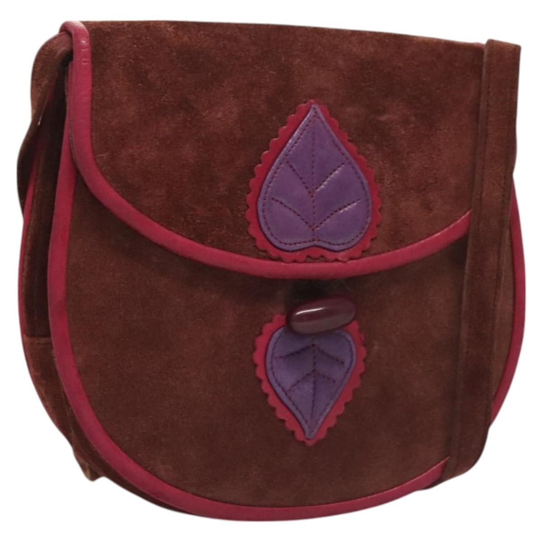 SAINT LAURENT Brown Suede Shoulder Bag with 21.3 Inch Strap Drop (1 of 18)