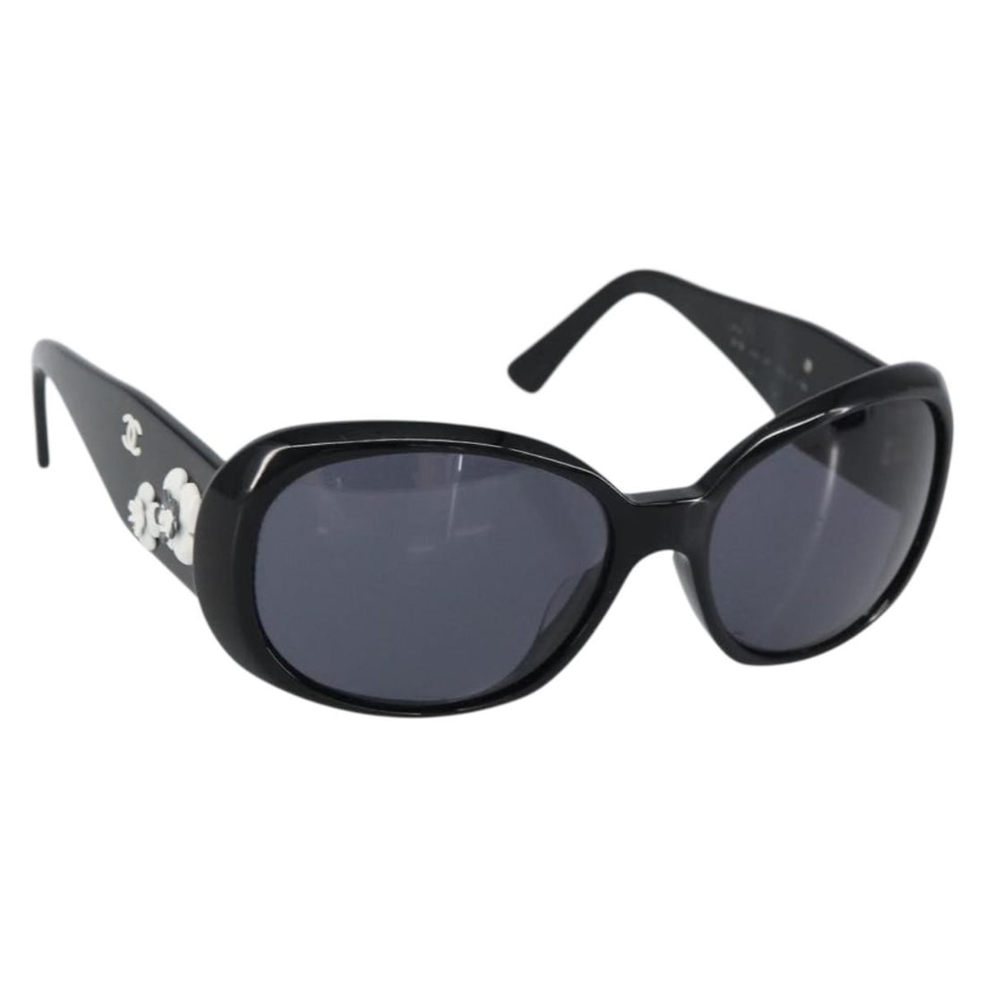 CHANEL Coco Camelia Black Sunglasses Made in Italy Auth TI3556 (1 of 11)