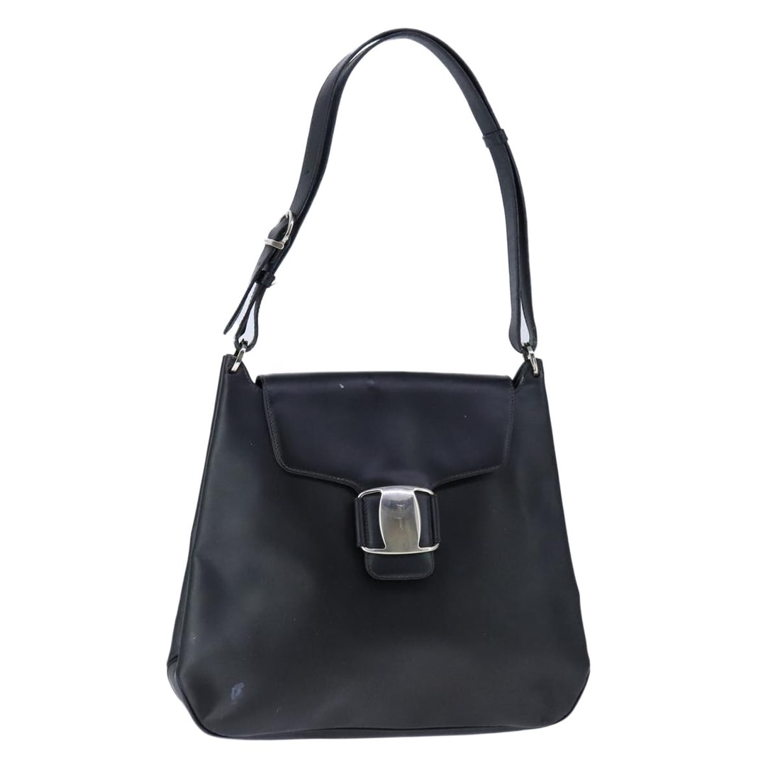 Salvatore Ferragamo Black Patent Leather Shoulder Bag Italy Auth (1 of 18)