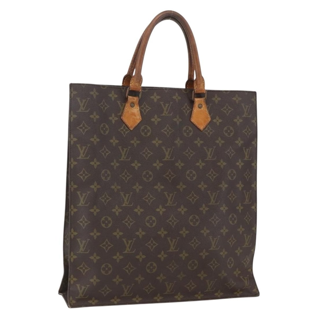 Louis Vuitton Sac Plat Monogram Canvas M51140 Tote Handbag from France: Louis Vuitton Sac Plat Monogram Canvas M51140 Tote Handbag from France This Louis Vuitton Monogram Sac Plat handbag is crafted from signature monogram canvas and was made in France. The bag features a
