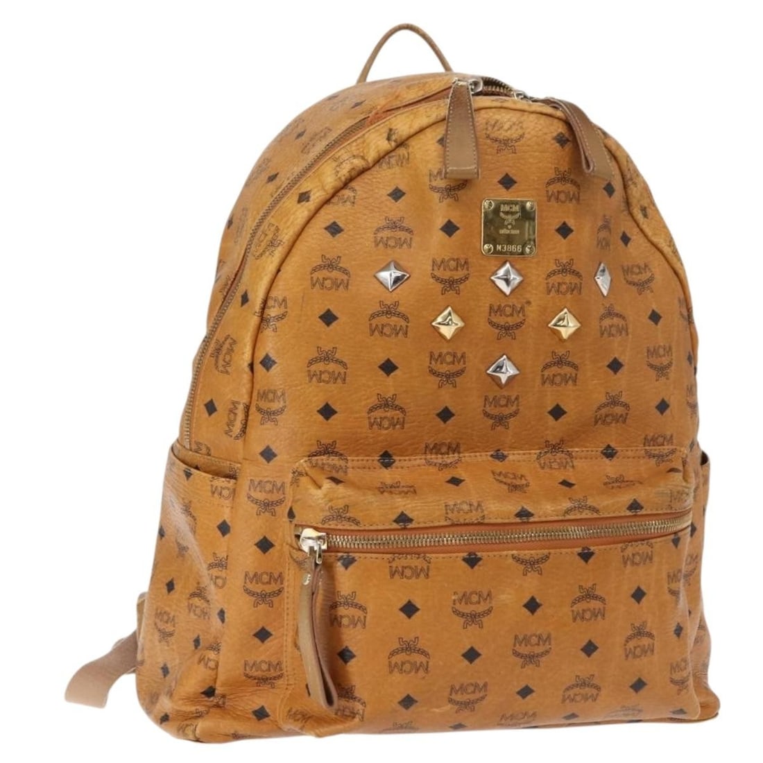 MCM Logogram Vicetos Brown Gold PVC Leather Backpack (1 of 18)