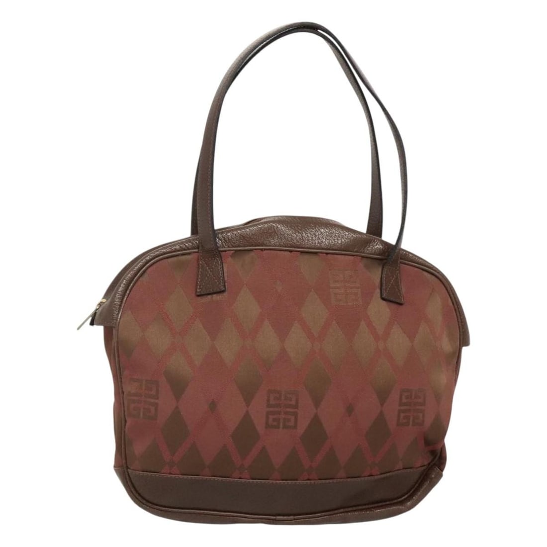 GIVENCHY Brown Gold Canvas Hand Bag France Auth: GIVENCHY Brown Gold Canvas Hand Bag France Auth This GIVENCHY hand bag showcases a stylish combination of brown and gold hues, crafted from durable canvas material. Measuring approximately 9.8 inches