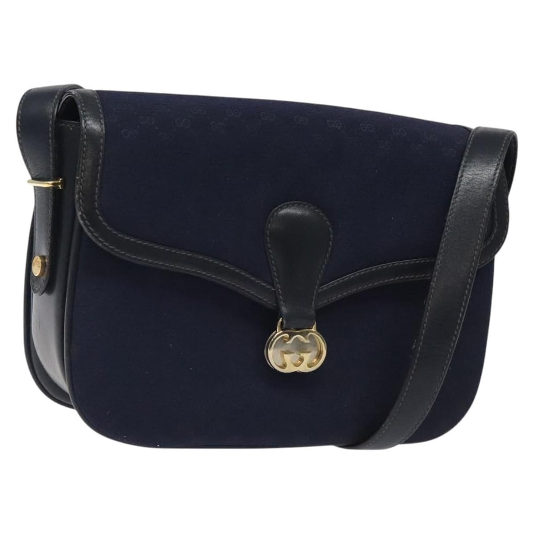 GUCCI Navy Gold Micro GG Canvas Shoulder Bag Italy (1 of 18)