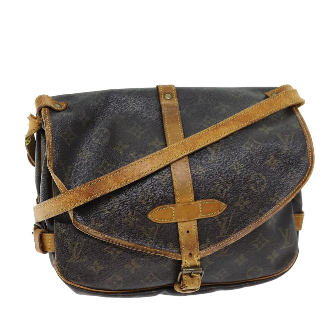 LOUIS VUITTON Monogram Saumur 30 Shoulder Bag M42256 Authentic (1 of 18)