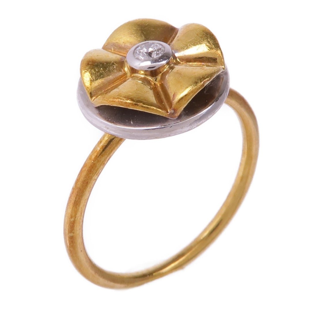 JEWELRY 18K Yellow Gold Diamond Ring Size 5.5 (1 of 8)