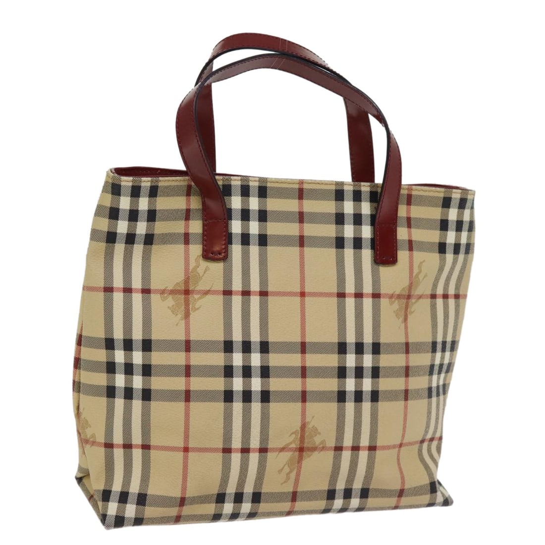 Burberry Nova Check Beige PVC Leather Tote Bag Auth (1 of 18)
