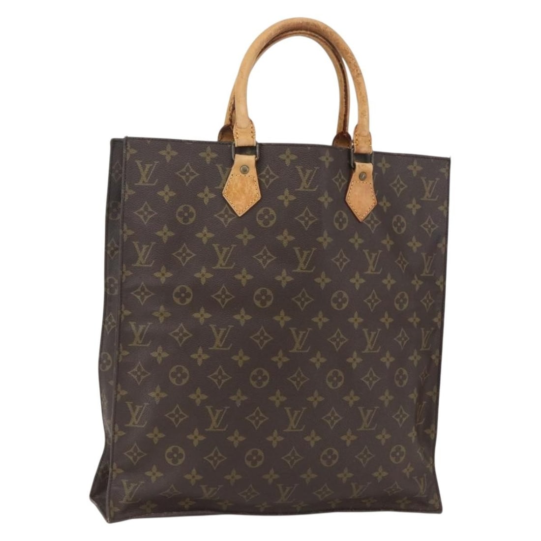 Louis Vuitton M51140 Monogram Canvas Sac Plat Tote Handbag from France: Louis Vuitton M51140 Monogram Canvas Sac Plat Tote Handbag from France This Louis Vuitton Monogram Sac Plat handbag is crafted from the brand's signature monogram canvas and features a classic rectang
