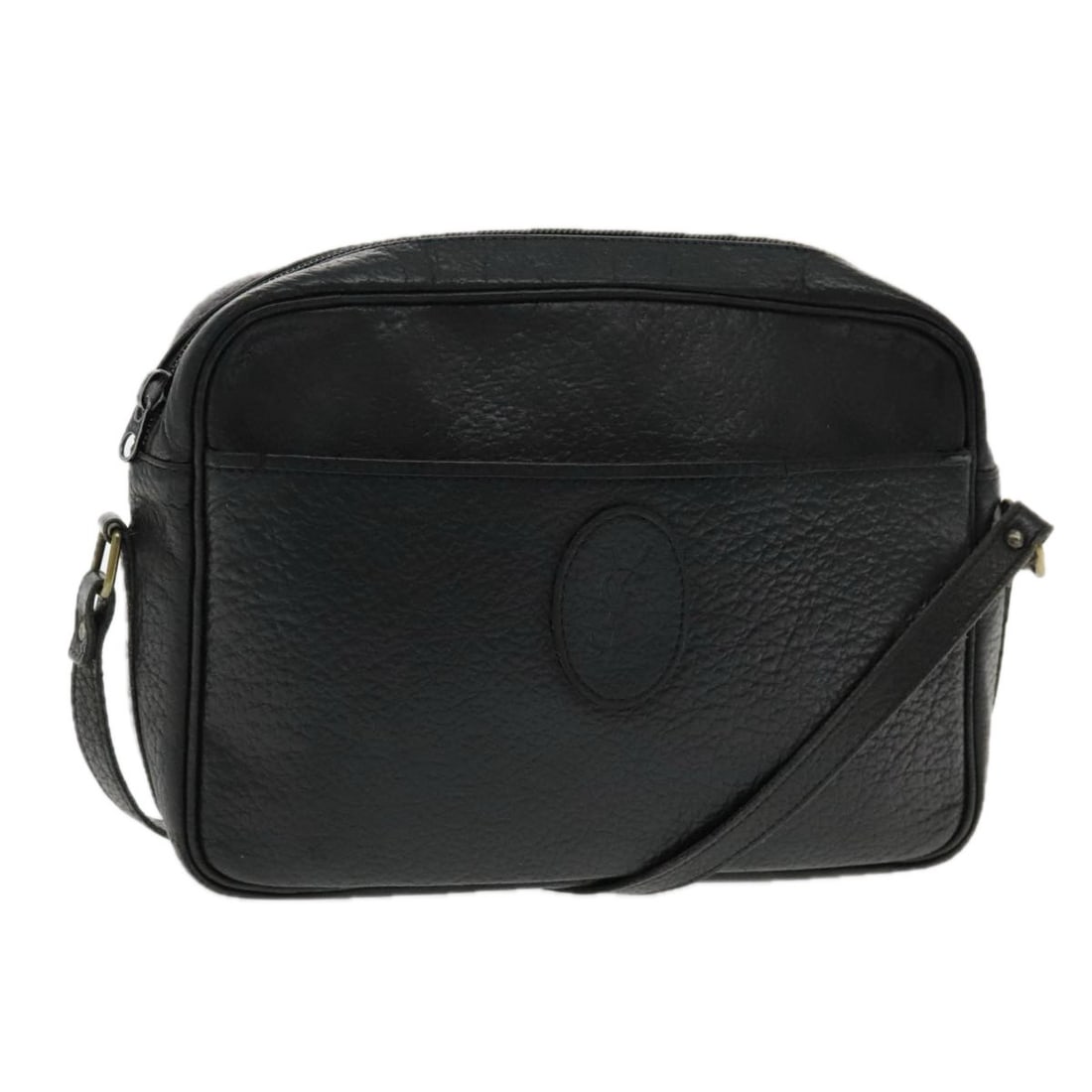 SAINT LAURENT Black Gold Leather Shoulder Bag Auth (1 of 18)