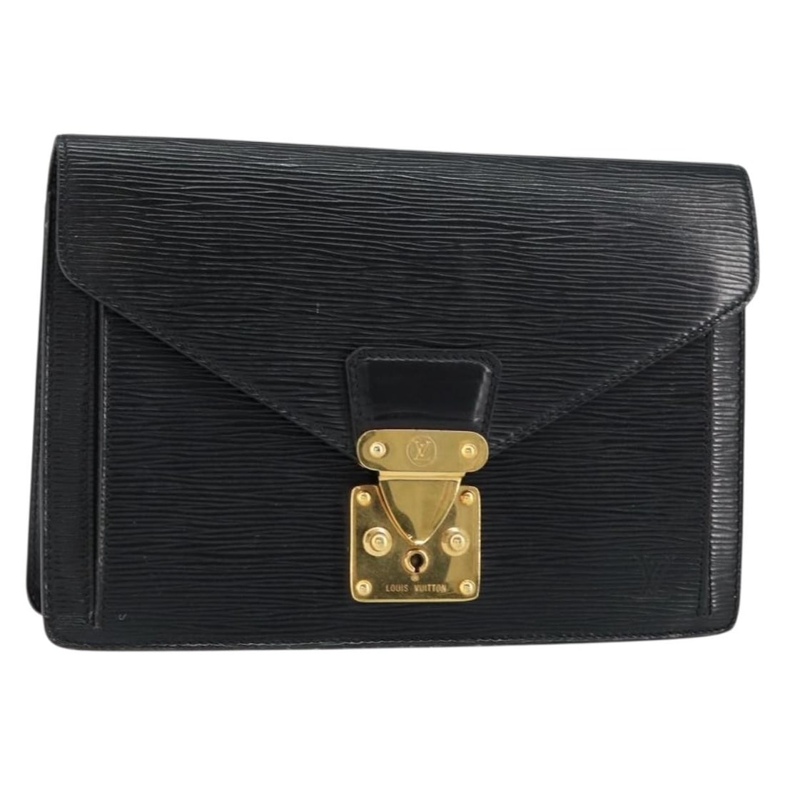 LOUIS VUITTON Epi Leather Dragonne Clutch Bag Black M52612 Auth (1 of 18)