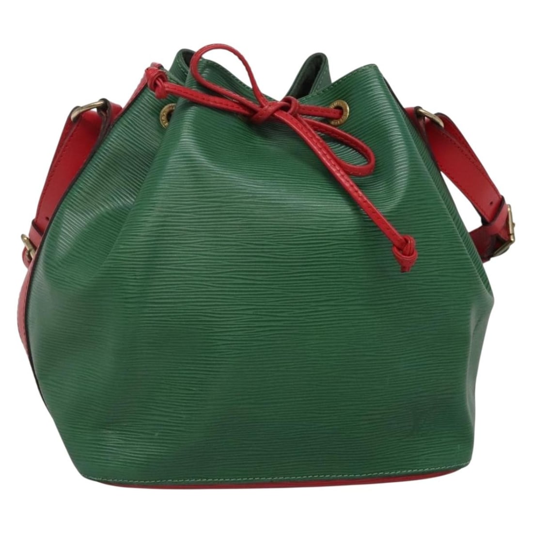 LOUIS VUITTON Epi Petit Noe Shoulder Bag Green Red M44147 Auth: LOUIS VUITTON Epi Petit Noe Shoulder Bag Green Red M44147 Auth This stylish LOUIS VUITTON Epi Petit Noe Shoulder Bag features a striking bicolor design in green and red, crafted from durable Epi leath