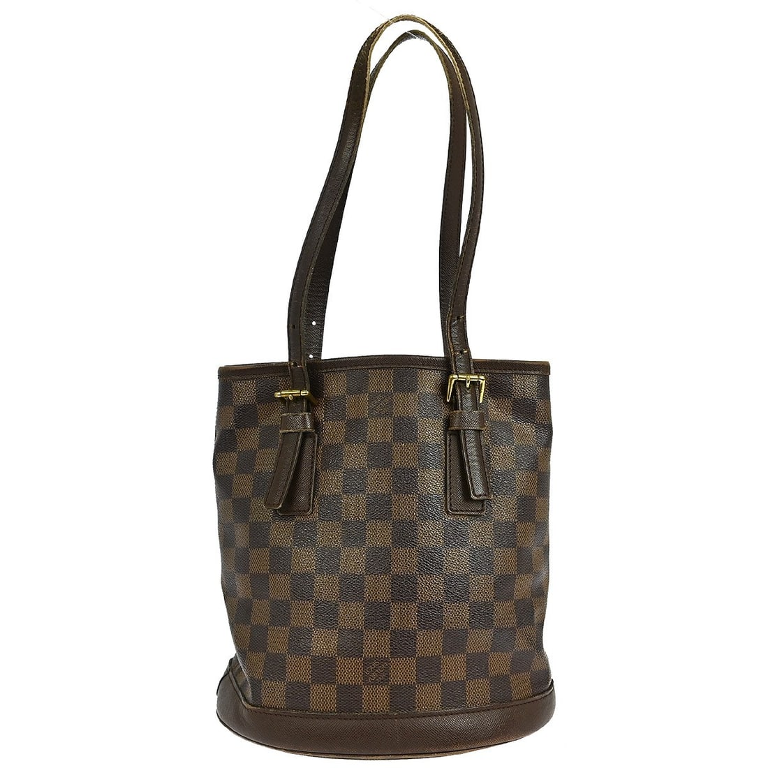 Louis Vuitton Marais Damier Ebene Hand Tote Bag Vintage: Louis Vuitton Marais Damier Ebene Hand Tote Bag Vintage This Louis Vuitton Marais Hand Tote Bag showcases a stylish Damier Ebene pattern, perfect for casual occasions. The medium-sized tote features d