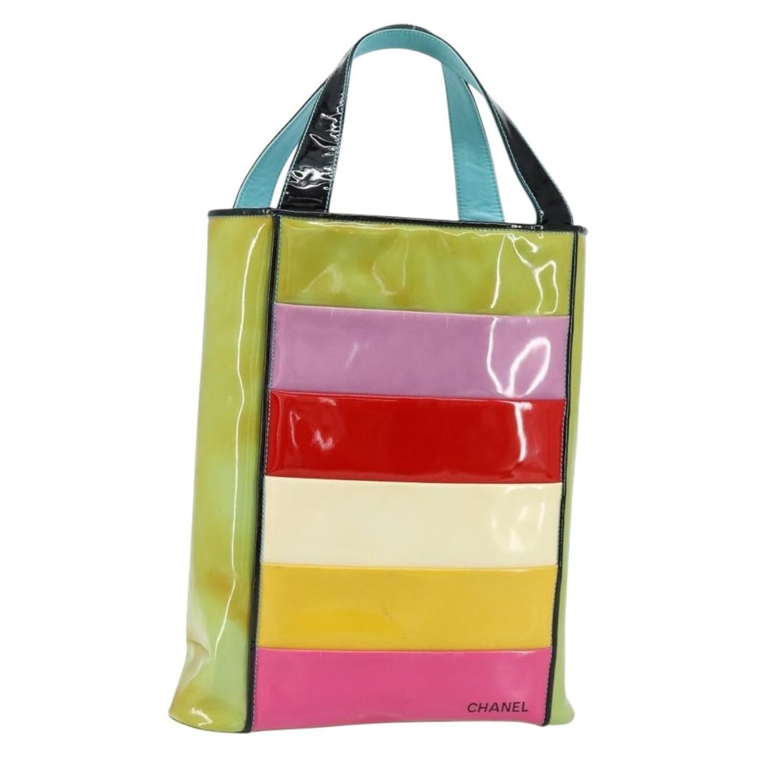 CHANEL Multicolor Gold Enamel Tote Bag Auth BA8262 Italy (1 of 18)