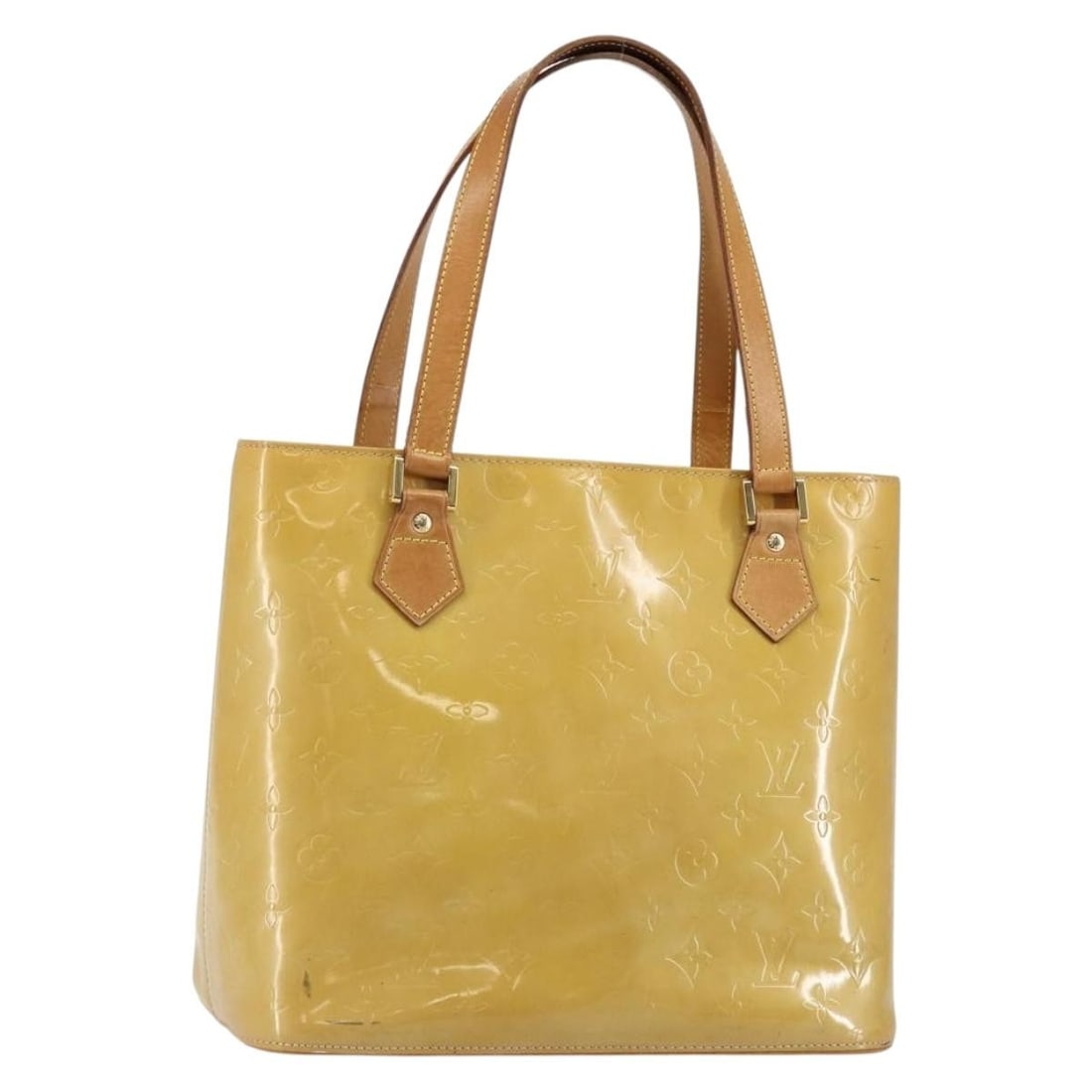 Louis Vuitton Monogram Vernis Houston Hand Bag Beige M91004 Authentic (1 of 18)