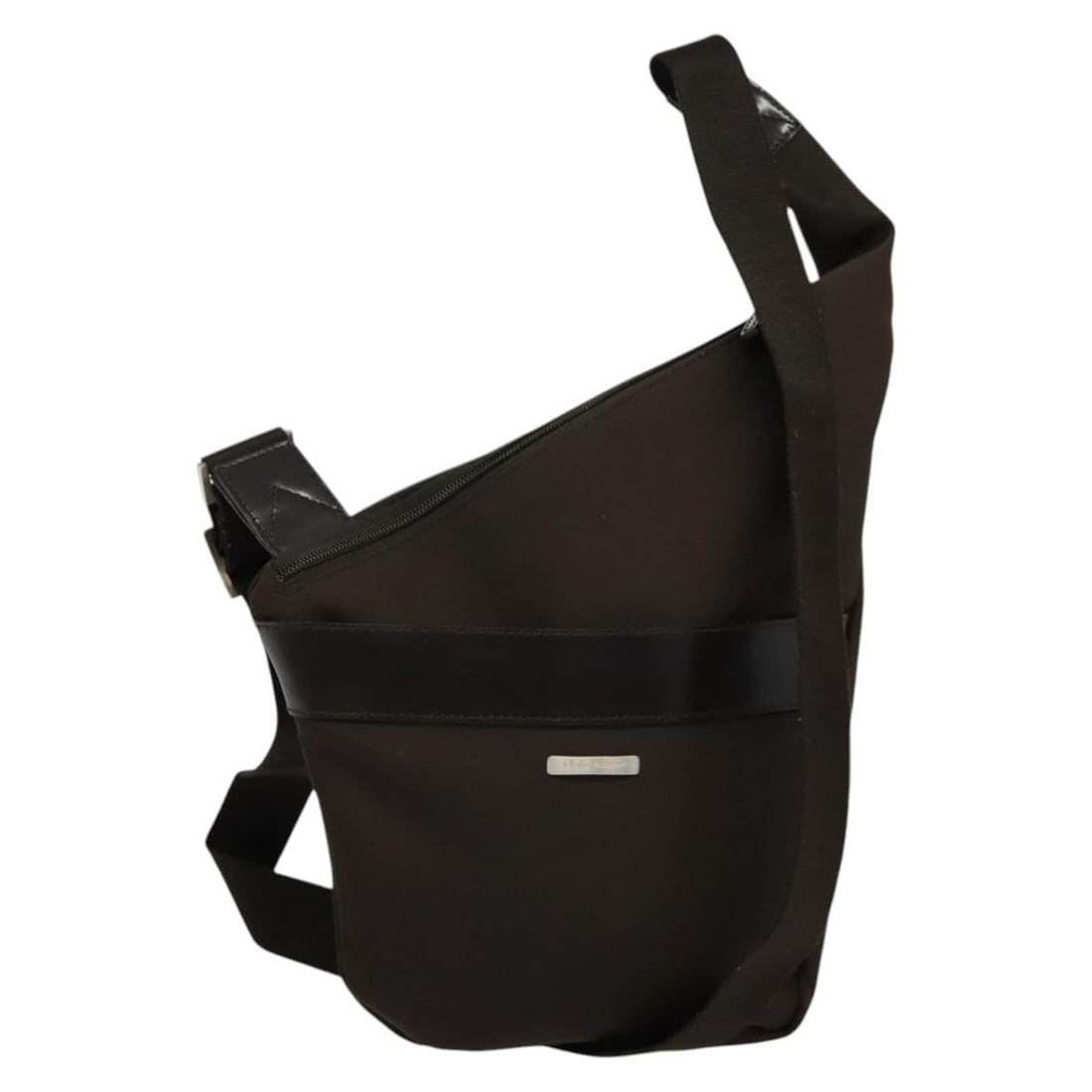 Salvatore Ferragamo Brown Silver Nylon Shoulder Bag Auth BA4348 Made in Italy: Salvatore Ferragamo Brown Silver Nylon Shoulder Bag Auth BA4348 Made in Italy This authentic Salvatore Ferragamo shoulder bag combines functionality with style. Crafted in Italy from durable nylon, it