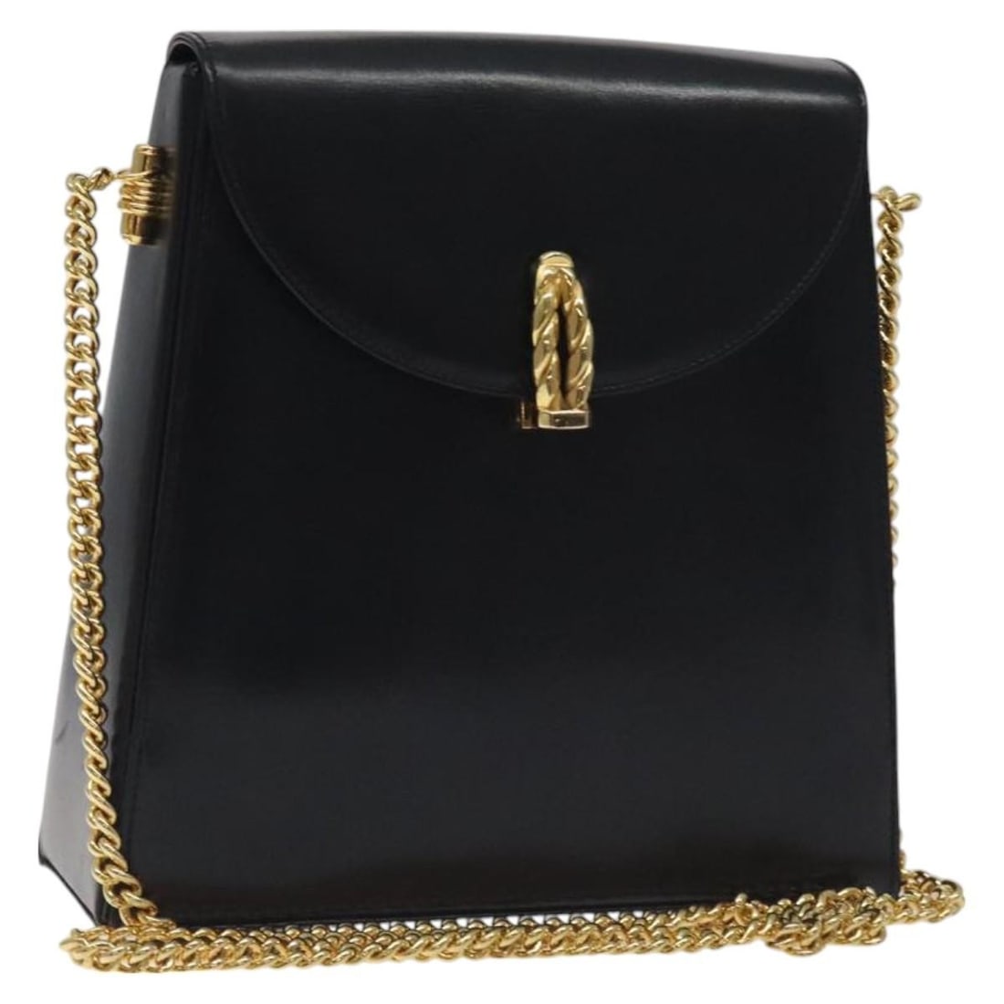 BALLY Black Gold Leather Chain Shoulder Bag Made in Italy BA3624 (1 of 18)