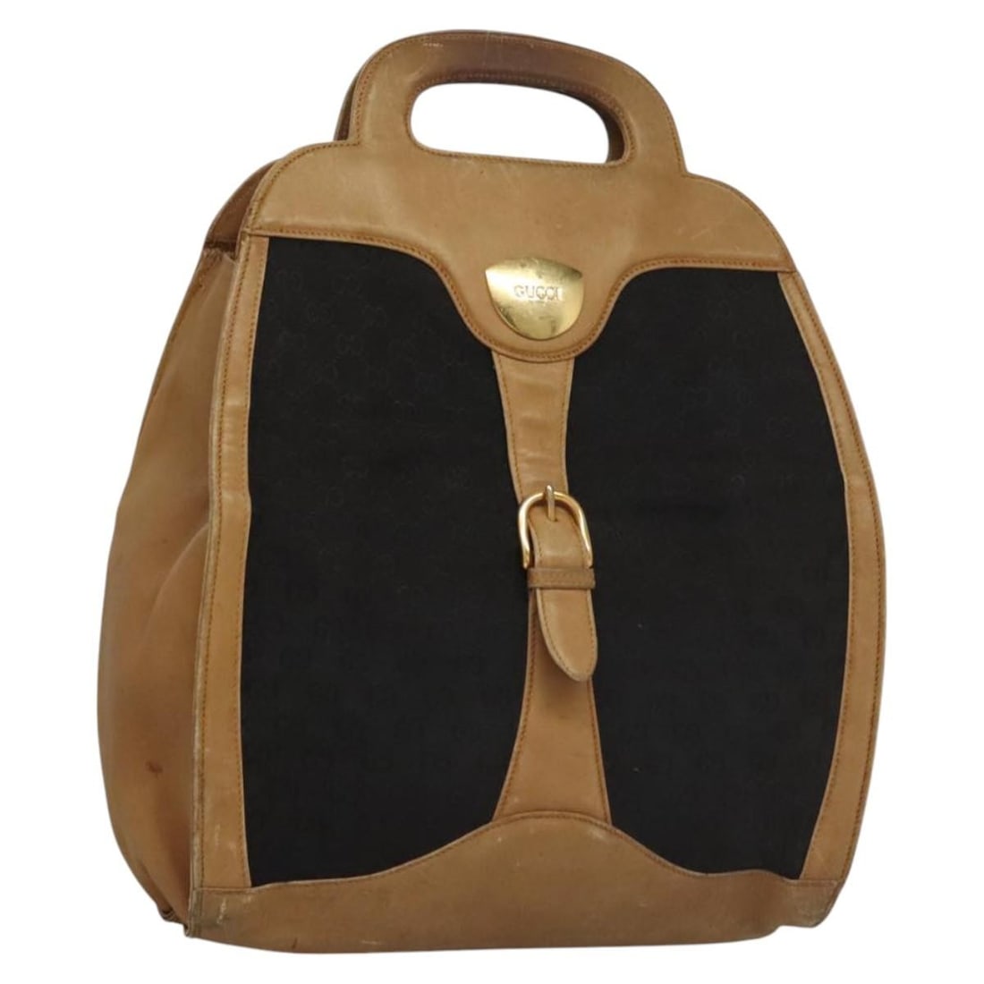 GUCCI Black GG Canvas Leather Hand Bag Made in Italy (1 of 18)