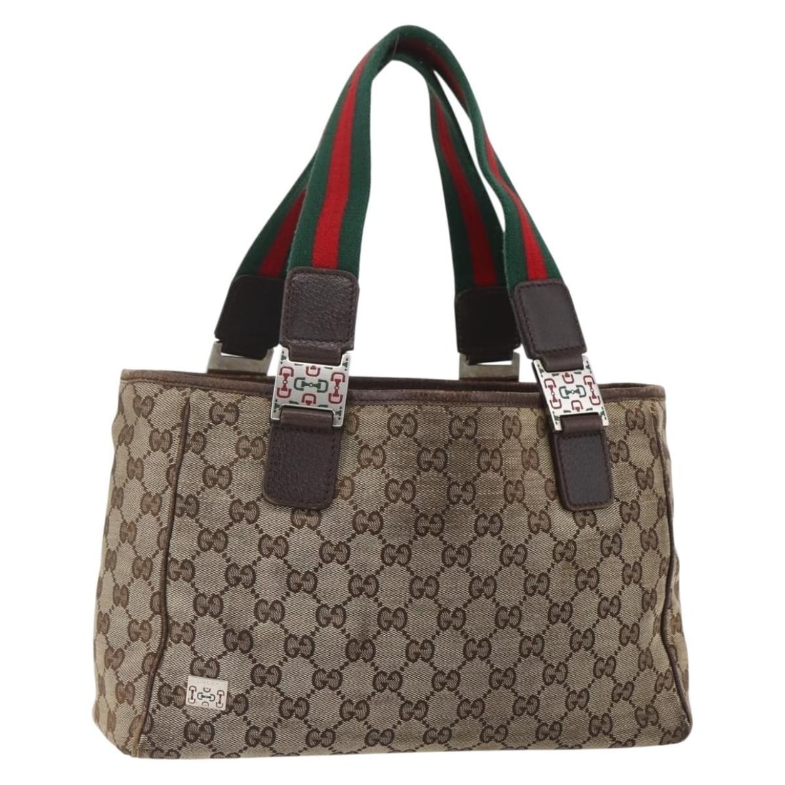Gucci GG Canvas Beige Tote with Green and Red Web Stripes 115810 (1 of 18)
