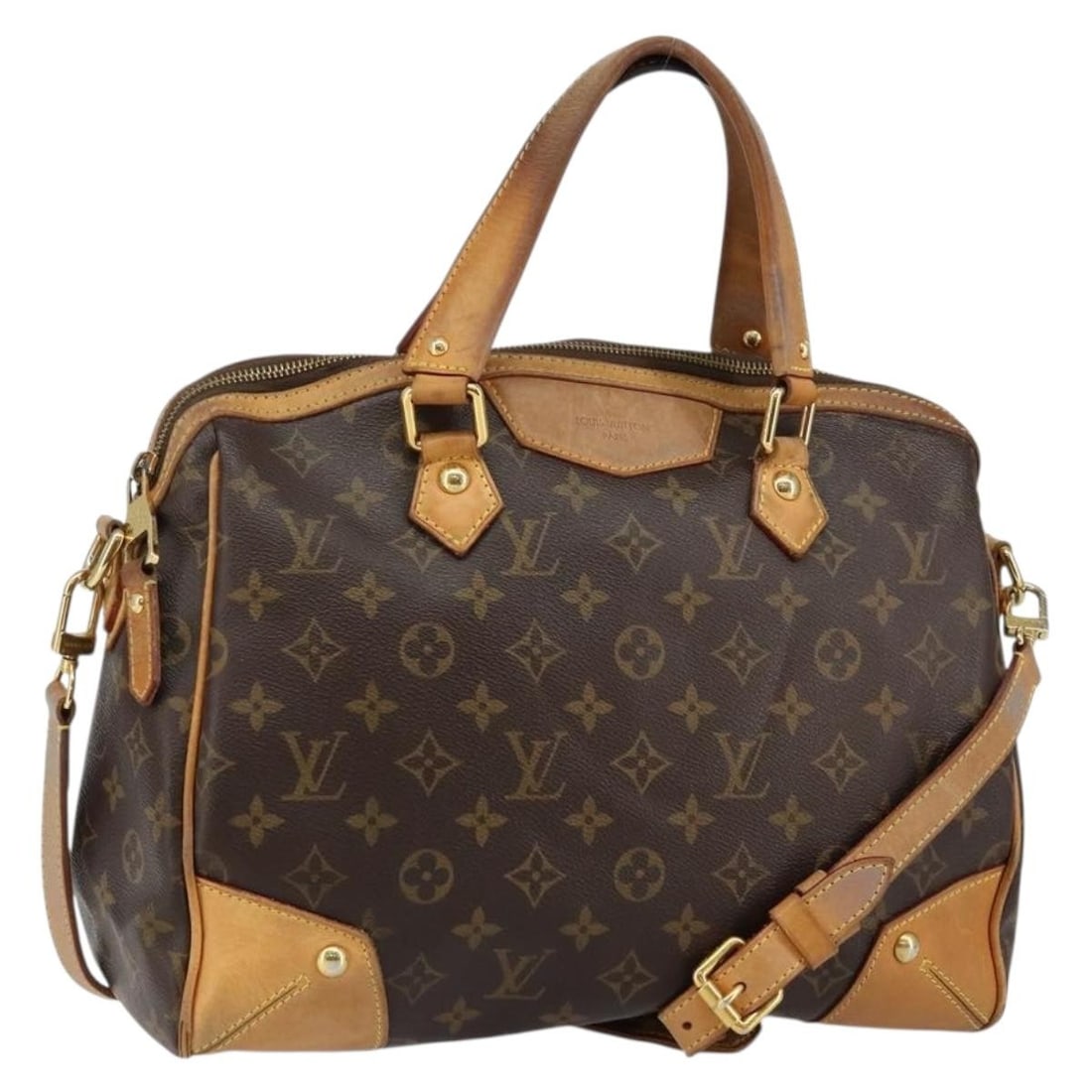 LOUIS VUITTON Monogram Retiro PM Hand Bag MB4181 2way Auth (1 of 18)