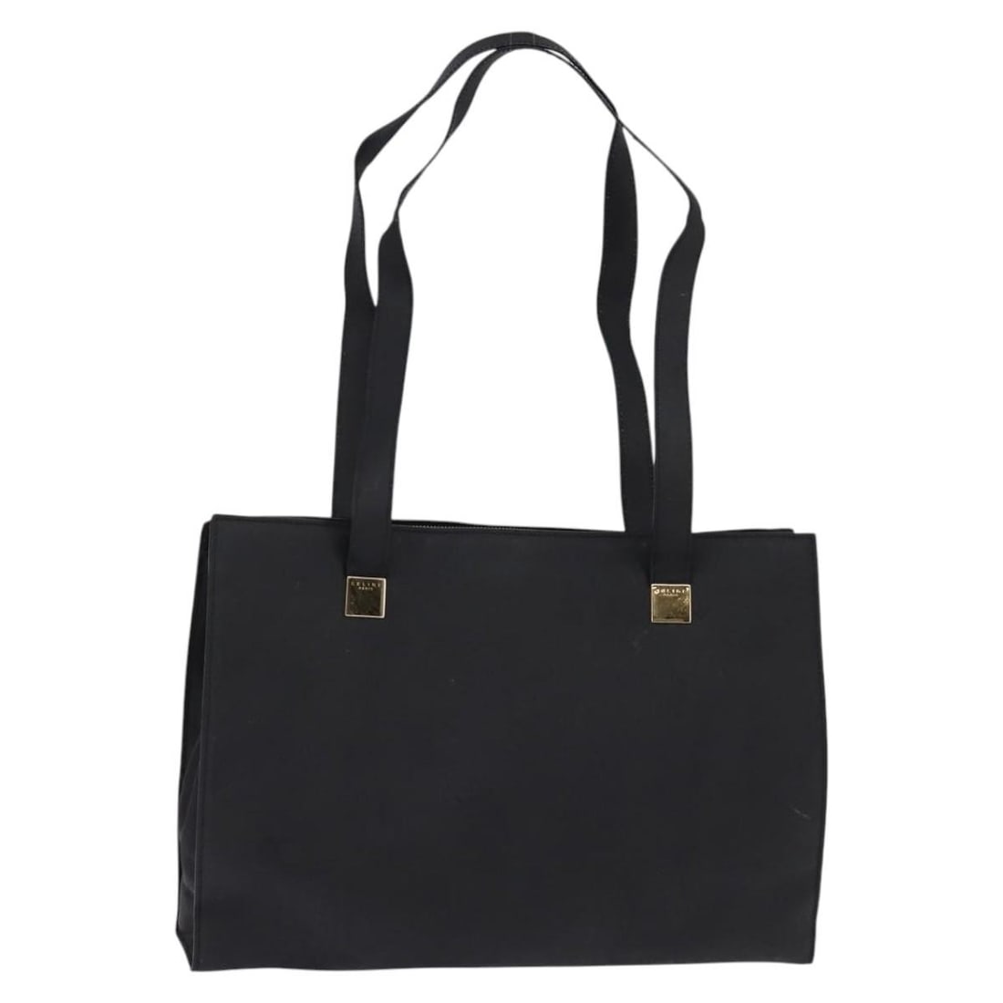 CELINE Black Gold Leather Tote Bag Auth 143197 Made in Italy (1 of 18)