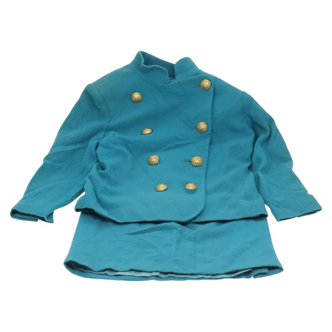 Saint Laurent Blue Cotton Jacket Skirt Set Authentic Made in Japan (1 of 14)