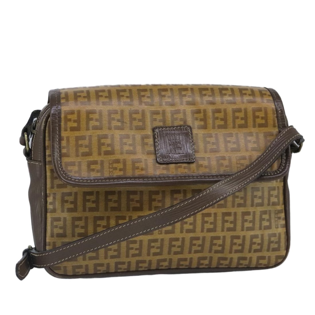 Fendi Zucchino Brown Coated Canvas Shoulder Bag Made in Italy: Fendi Zucchino Brown Coated Canvas Shoulder Bag Made in Italy This Fendi Zucchino Canvas Shoulder Bag showcases a stylish brown exterior crafted from durable coated canvas. Designed for everyday use,