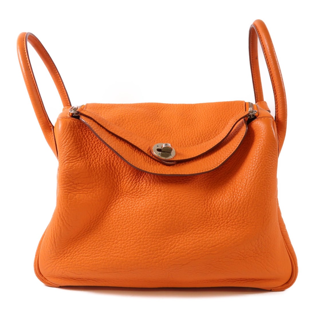 HERMES Lindy 30 Orange Clemence Leather 2Way Shoulder Bag (1 of 18)