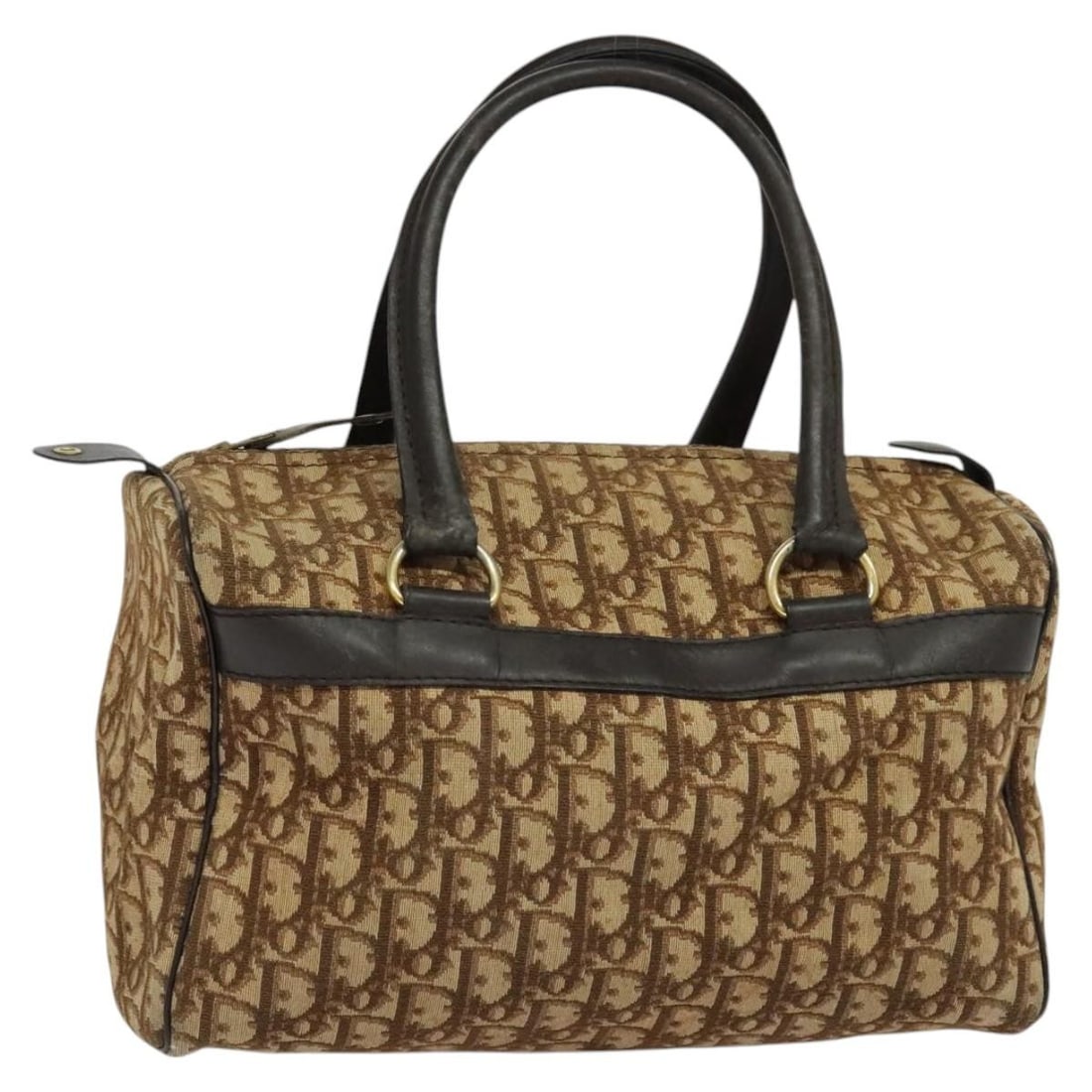 Christian Dior Brown Gold Trotter Canvas Boston Bag (1 of 18)