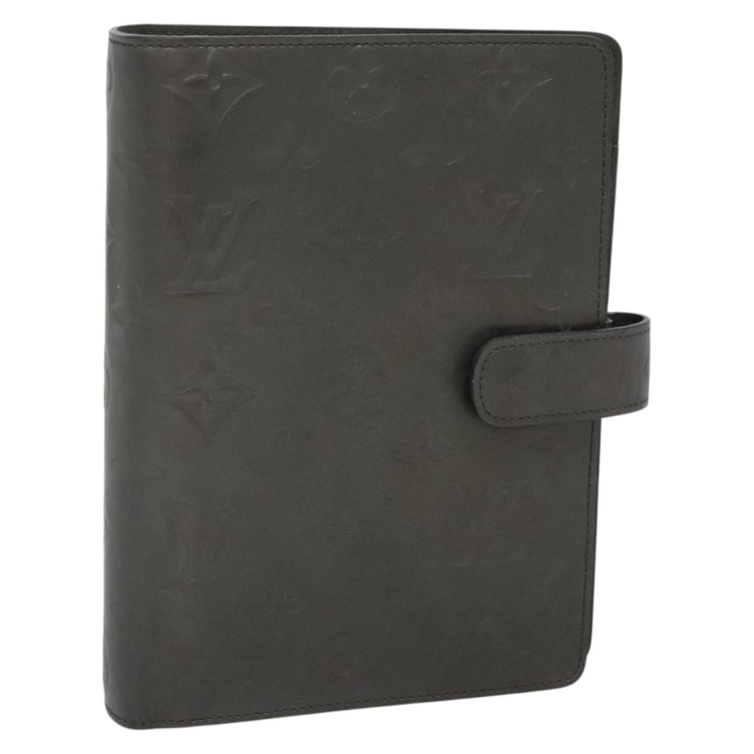 LOUIS VUITTON Monogram Mat Agenda MM Day Planner Cover Gray Patent Leather R20925 (1 of 18)