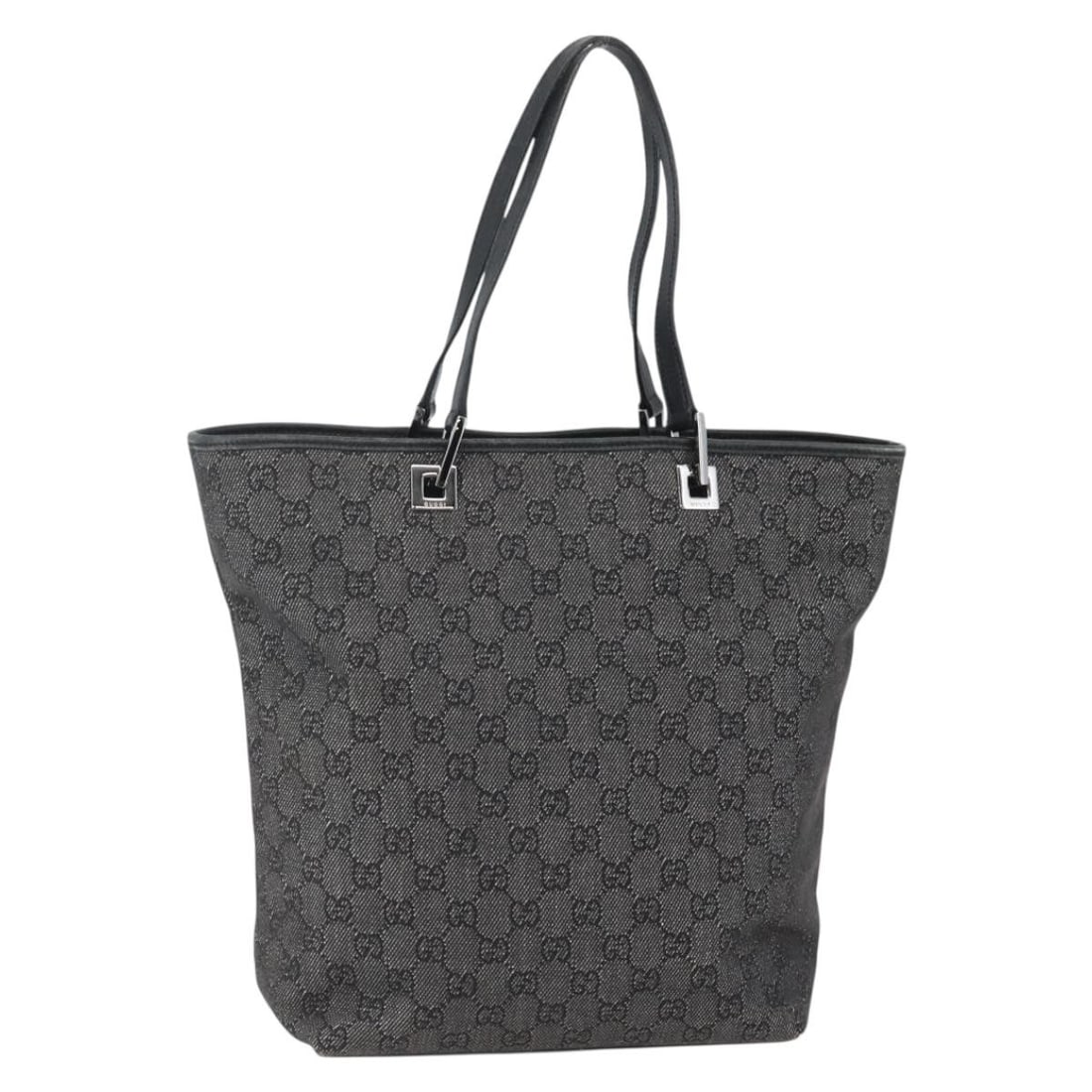 Black GG Canvas Gucci Tote with Silver Accents Model 31243 (1 of 18)