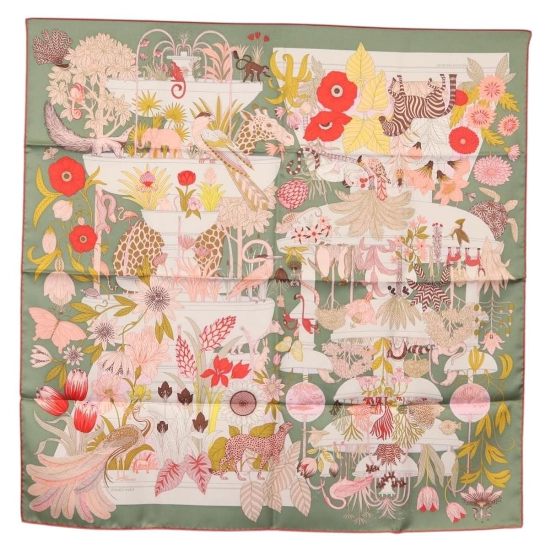 HERMES Silk Carre 90 Scarf Precious Paradise Green Authenticated (1 of 15)