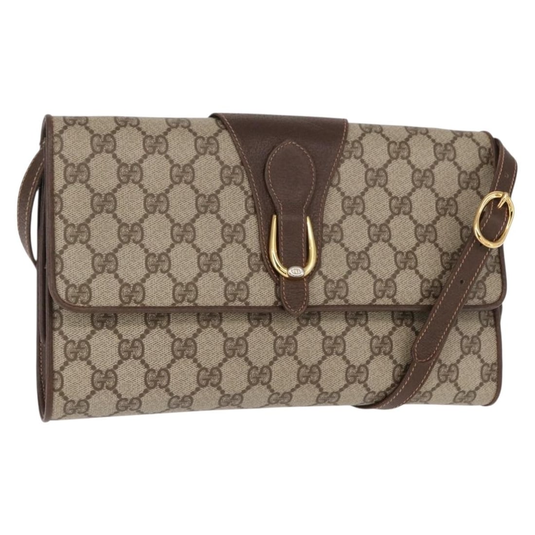 Gucci GG Supreme Beige Gold PVC Shoulder Bag Model 89 02 050 with Dust Bag (1 of 18)