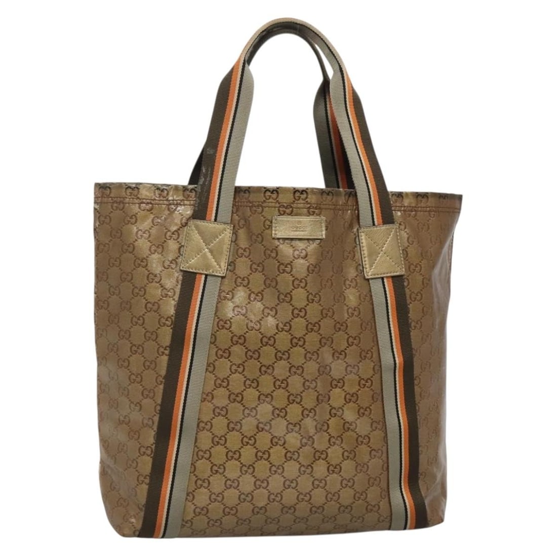 GUCCI GG Crystal Tote Bag Coated Canvas Gold 189669 Made in Italy (1 of 18)