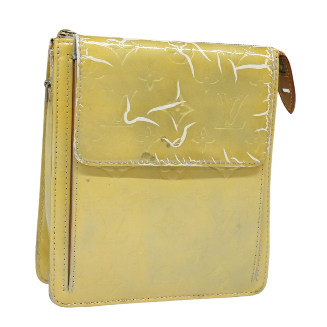 LOUIS VUITTON Monogram Vernis Motto Accessory Pouch Gris M91030 Patent Leather France (1 of 18)