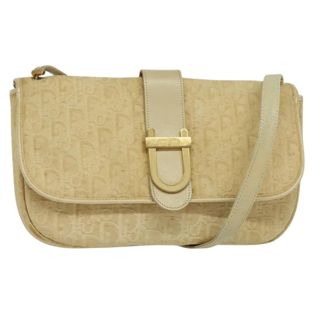 Christian Dior Trotter Canvas Shoulder Bag Beige Gold Made in France: Christian Dior Trotter Canvas Shoulder Bag Beige Gold Made in France This exquisite Christian Dior Trotter Canvas Shoulder Bag features a stylish beige and gold color scheme, making it a perfect acces