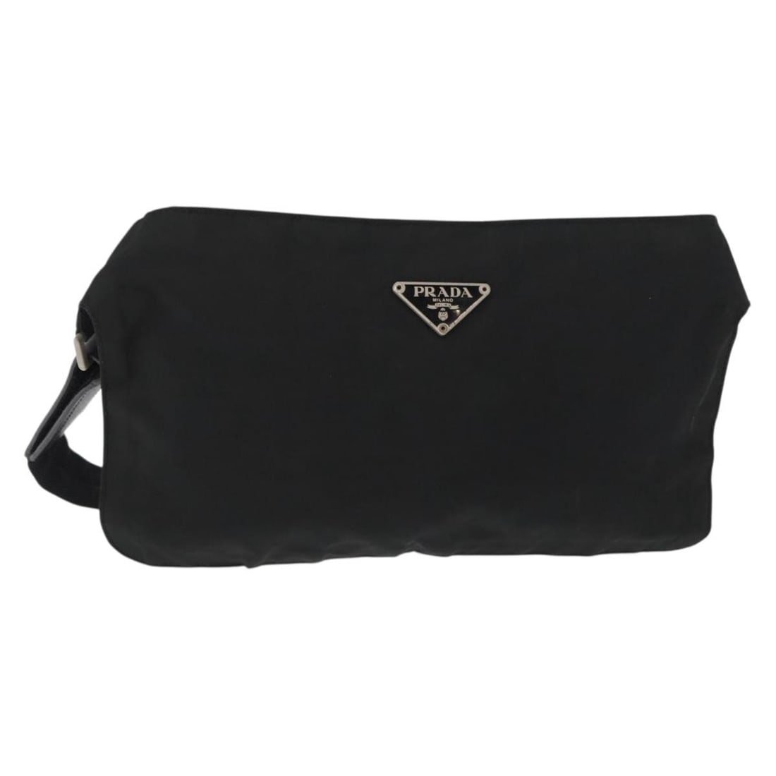 Prada Black Nylon Waist Bag with Silver Accents Made in Italy (1 of 18)
