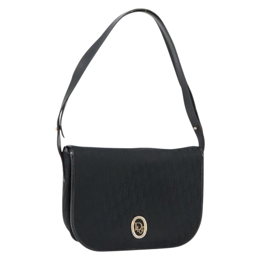 Christian Dior Black Gold Trotter Canvas Shoulder Bag Auth 146914: Christian Dior Black Gold Trotter Canvas Shoulder Bag Auth 146914 This authentic Christian Dior Trotter Canvas Shoulder Bag showcases a chic design in a striking black and gold color scheme. Crafted i