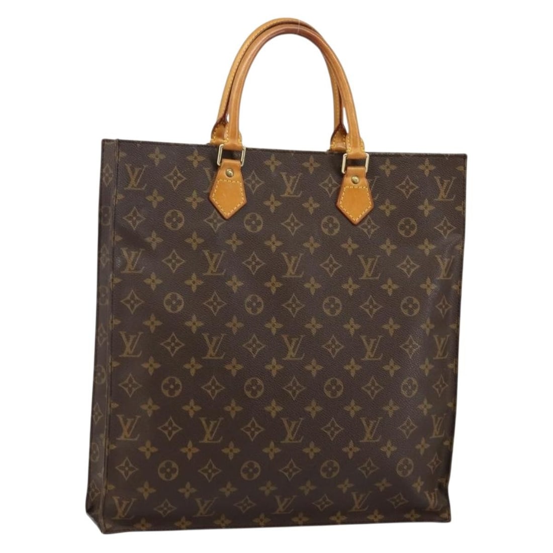LOUIS VUITTON Monogram Sac Plat Hand Bag M51140 Auth France (1 of 18)