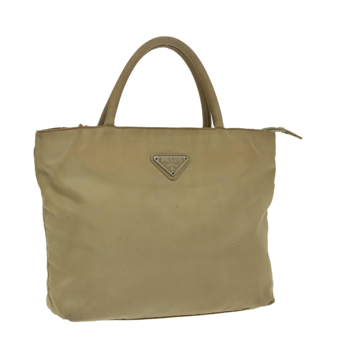 PRADA Beige Silver Nylon Tote Bag Made in Italy (1 of 18)