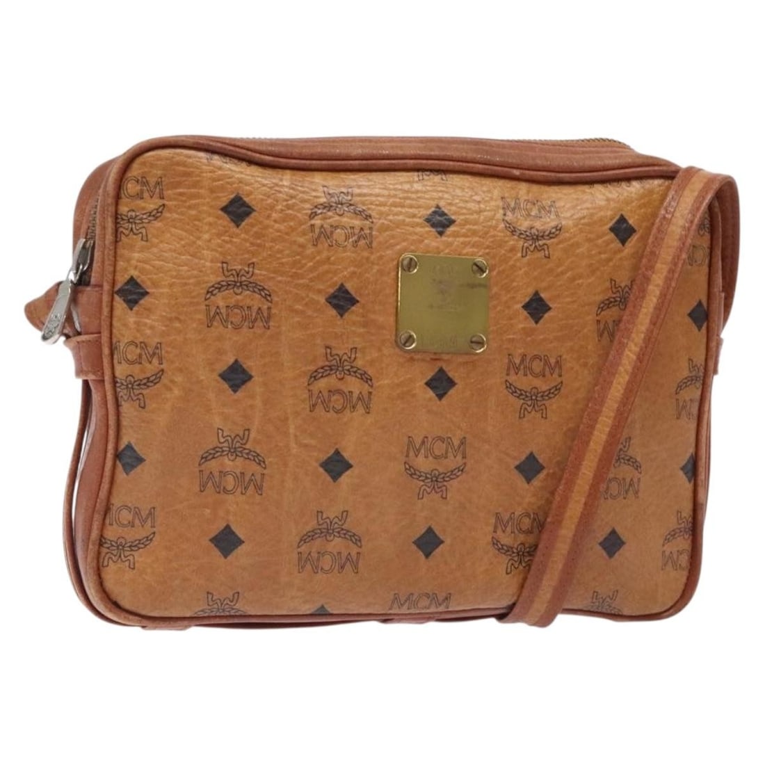 MCM Logogram Vicetos Shoulder Bag PVC Leather Brown Gold Germany (1 of 18)