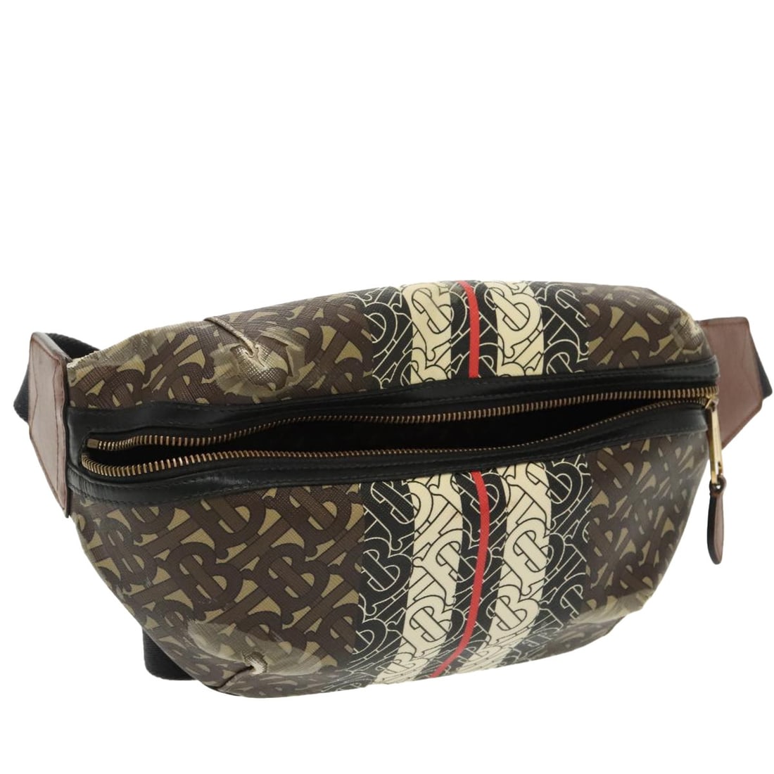 Burberry Brown Gold PVC Leather Body Bag Auth 98911: Burberry Brown Gold PVC Leather Body Bag Auth 98911 This Burberry body bag is crafted from durable PVC leather, featuring a stylish combination of brown and gold. It is designed for practical use with