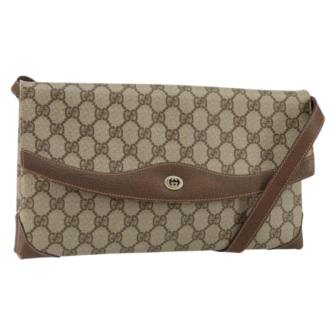 GUCCI GG Supreme Shoulder Bag Beige Gold 56 02 504 Authentic Italy (1 of 18)