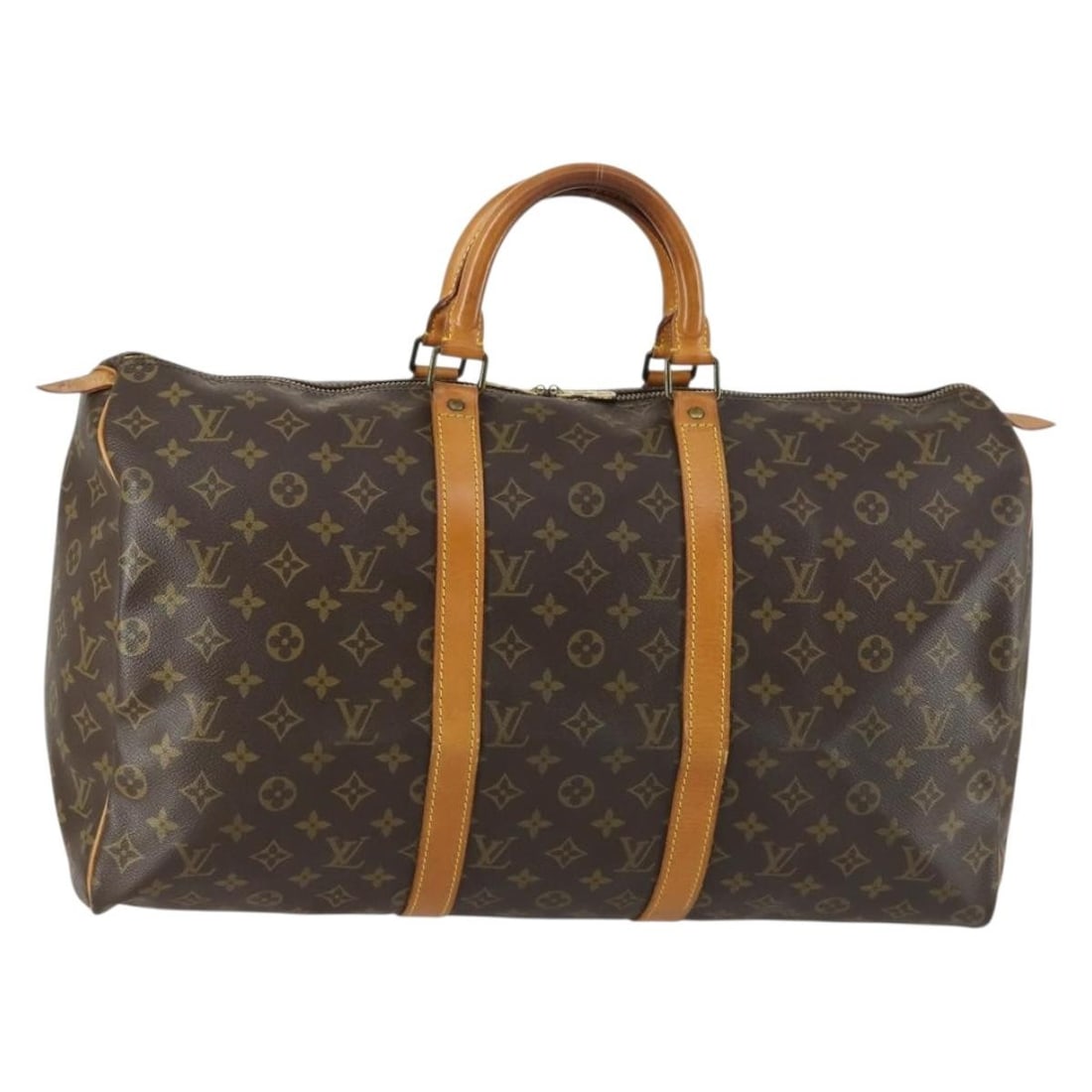 Louis Vuitton Keepall 50 Monogram Canvas Boston Travel Bag M41426: Louis Vuitton Keepall 50 Monogram Canvas Boston Travel Bag M41426 This Louis Vuitton Monogram Keepall 50 Boston Bag features the iconic monogram canvas exterior and classic Boston bag silhouette. The