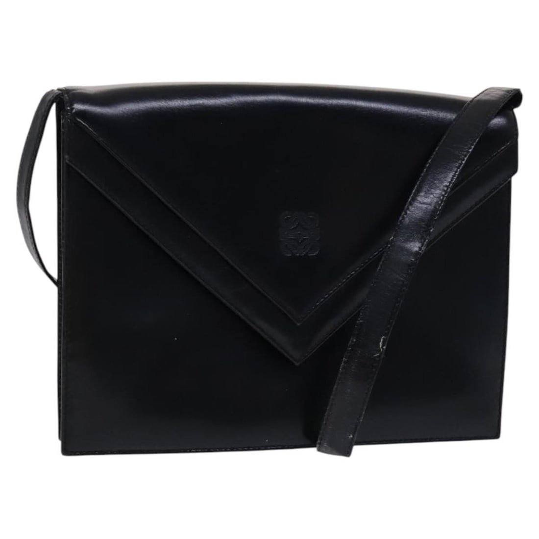 LOEWE Black Leather Anagram Shoulder Bag Spain Auth (1 of 18)
